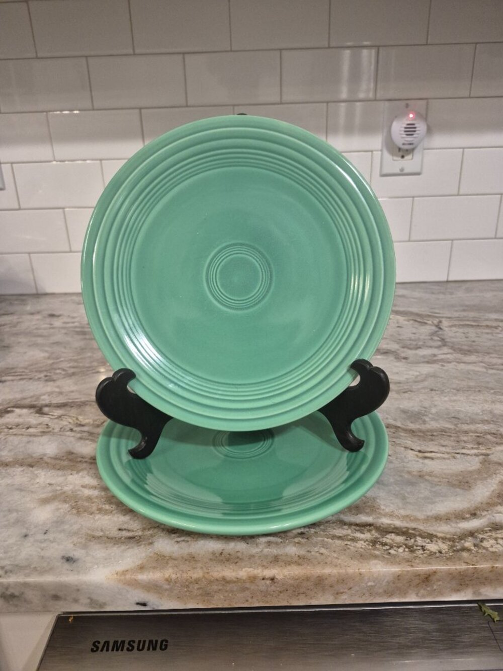 2 Vintage Fiestaware Dinner Plates Green